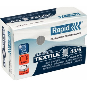Tűzőkapocs 43/6 Rapid SUPERSTRONG 43/6, textilhez, 10000db/dob Rapid 1db rendelési egység ár 1db-ra