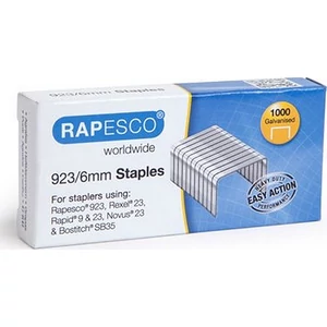 Tűzőkapocs 923/6 Rapesco 20lap 1000db/dob erős horganyzott acél Irodai kisgépek RAPESCO 1235