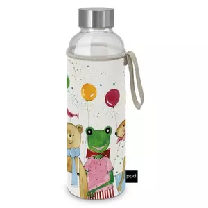 Üvegflaska 550ml Kid party, neoprén védőhuzattal Borosilicate üveg