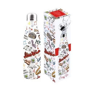 Kulacs duplafalú 500ml rozsdamentes acél hőtartó útipalack Music on Air