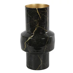 Váza fekete/arany Vase w/belly rd Liva S marble black/gold márvány fekete/arany-L17B17H32CM SDDST53