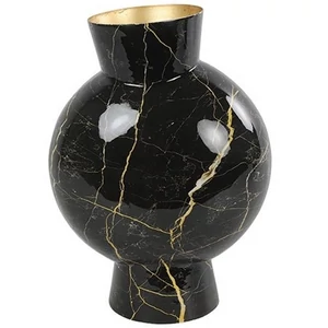 Váza mintás modern fém Vase Dianna M marble black/gold black/gold-L23B11H30CM SDDST53