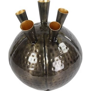 Váza mintás modern fém Vase rd Tomasa M antique bronze/clear en bronze/clear enamel SDDST53