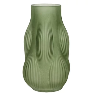 Váza üveg zöld elegáns 24' modern vonalvezetésű zöld 25cm sdkae