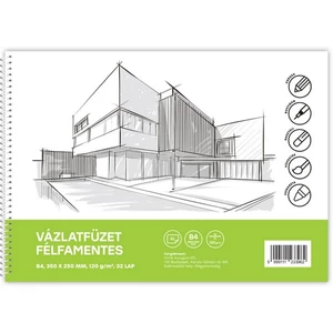 Vázlatfüzet B/4 félfamentes 32 lap 120gr. Bluering