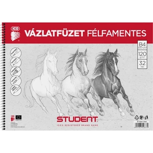 Vázlatfüzet B4 ICO Student 32lap, 120g/m2 félfamentes skiccfüzet ICO Student iskolaszezonos tanszerek