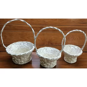 Vessző, fonott kosár kerek sze vastag fonású kerek 3db-os átmérő: 15-24cm,  magasság: 41-50cm