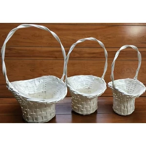 Vessző, fonott kosár szett íves vastag fonású 3db-os 13cm,18cm,20cm