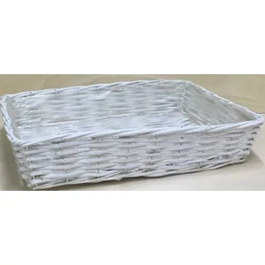 Vessző Fonott tálca fehér XXL 45x32x10cm
