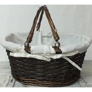 Vessző kosár bélelt lehajtható füllel - 36x27x15/24