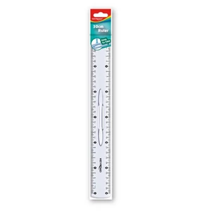 Vonalzó 30 cm kétoldalt skálázott, fogantyús Keyroad KR971059