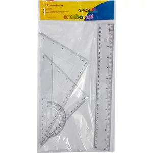 Vonalzó készlet 4db-os 30cm, háromszög:23cm és 16cm, szögm:10cm