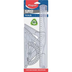 Vonalzókészlet 4db-os Maped Geometrics műanyag Irodai kiegészítők Maped 242767