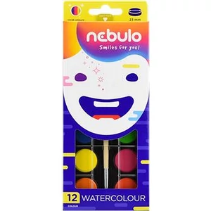 Vízfesték 12 Nebulo 23mm-es korongok Iskolaszerek Nebulo NVF-23-12/NVF-12-23