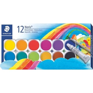 Vízfesték 12 Staedler Noris Club 30mm-es, ecset+fehér tempera Iskolaszerek Staedler 888 NC12