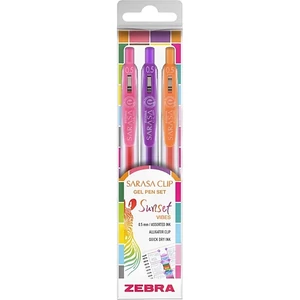 Zseléstoll készlet 0,25 mm nyomógombos ZEBRA "Sarasa Clip Sunset" 3 különböző szín