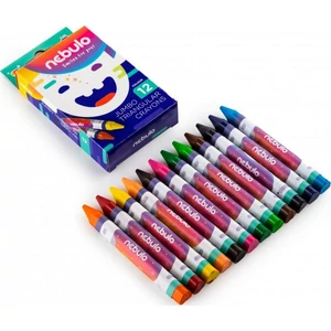 Zsírkréta 12 Nebulo Jumbo/vastag háromszög 12színű Iskolaszer NEBULO  NJZSK-TR-12