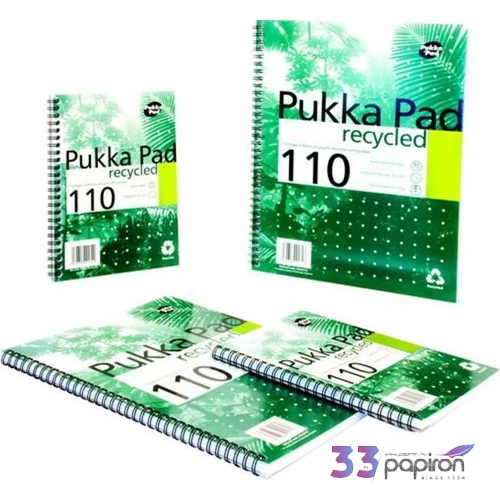Spirálfüzet A4 Pukka Pad vonalas 110lap Recycled