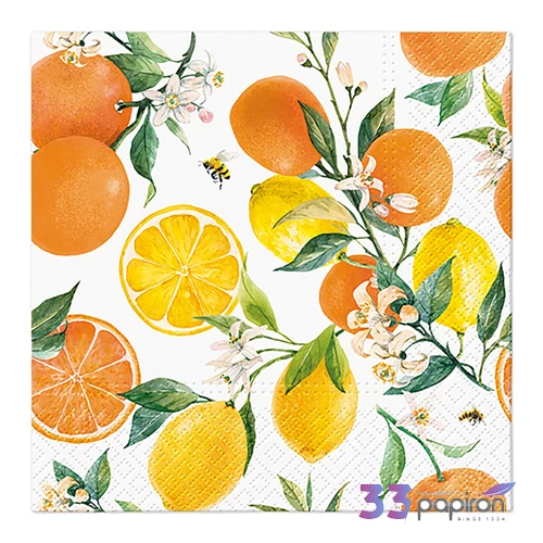 Citrusgyümölcs papírszalvéta 3 rétegű (20 db), narancs citrom 1db/ár SDGW26