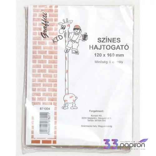 Hajtogatólap színes 12x16 cm szinespapír, színeslapok, origámi lap iskolaszezonos termék