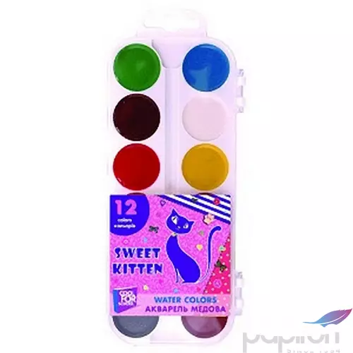 Vízfesték 12 Cool for School CFS Sweet Kitten 12színű ecset nélkül ICO műanyag dobozos Papiron