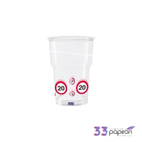 Party pohár szülinapi 20 Sebességkorlátozó 350ml 10db/csomag