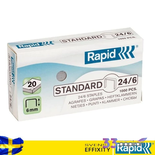 Tűzőkapocs 24/6 Rapid STANDARD 24/6  horganyzott 1000db Rapid 1000db rendelési egység ár 1 dob