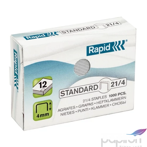Tűzőkapocs 21/4 Rapid STANDARD 21/4, horg., 1000db/doboz Rapid 1db rendelési egység ár 1db-ra