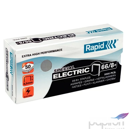 Tűzőkapocs 66/8 Rapid SUPERSTRONG 66/8, electric, horg.,5000d Rapid 1db rendelési egység ár 1db-ra