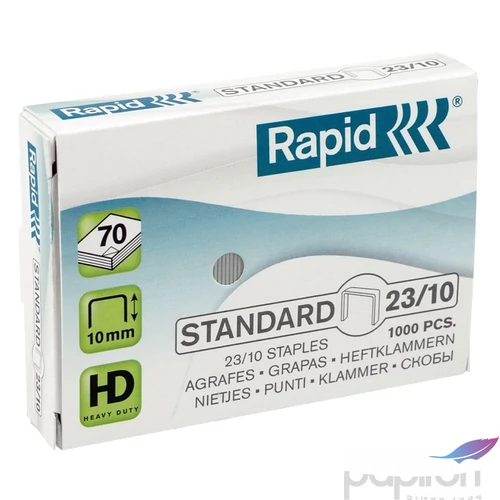 Tűzőkapocs 23/10 Rapid STANDARD horg., 23/10, 1000db/doboz Rapid 1db rendelési egység ár 1db-ra