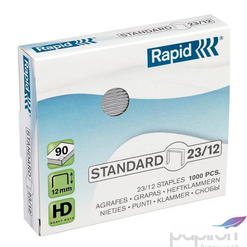 Tűzőkapocs 23/12 Rapid STANDARD horg., 23/12, 1000db/doboz Rapid 1db rendelési egység ár 1db-ra