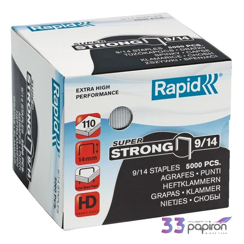 Tűzőkapocs 9/14 Rapid SUPERSTRONG horg., 9/14,5000db/doboz Rapid 1db rendelési egység ár 1db-ra