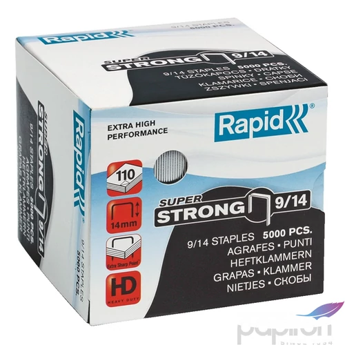 Tűzőkapocs 9/14 Rapid SUPERSTRONG horg., 9/14,5000db/doboz Rapid 1db rendelési egység ár 1db-ra