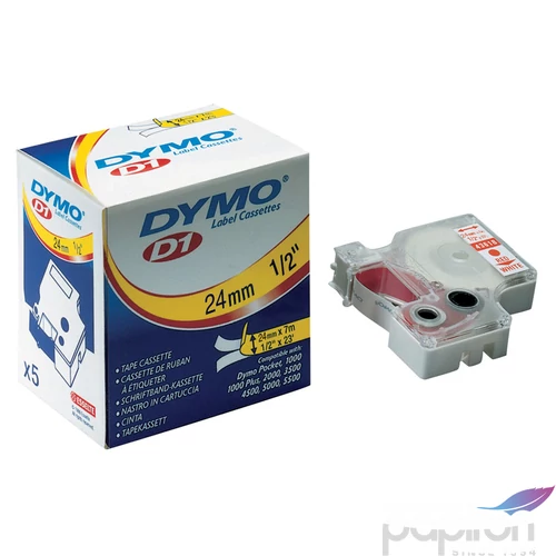 Feliratozó szalag Dymo 6/7m Feliratozógéphez szalagok fekete-fehér DYMO 43613/S0720780