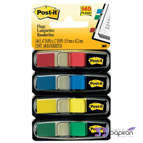 Jelölőcimke 12x44 3M/ Post-it 683-4AB 4szín 140lap/csom LPJ6834AB