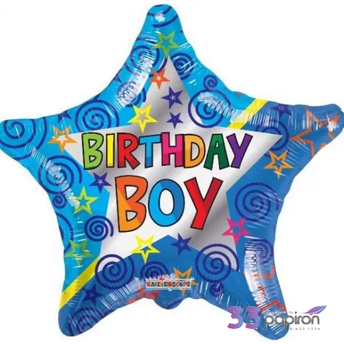 Partylufi fólia 18+csillag Happy Birthday Boy