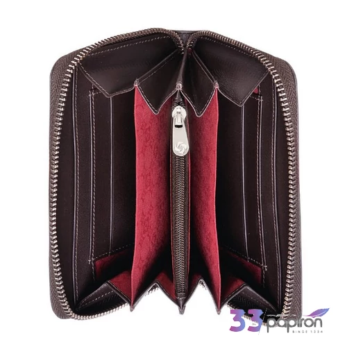 Samsonite pénztárca bőr ISLAND Rhode Goods kollekció 4kártya L. Wallet zipzáraszáros+apró Around M