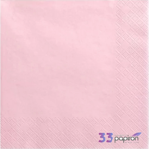 Szalvéta PartyDeco 3rétegű papír, 33x33cm Light Pink (20lap/csomag) parti szalvéta
