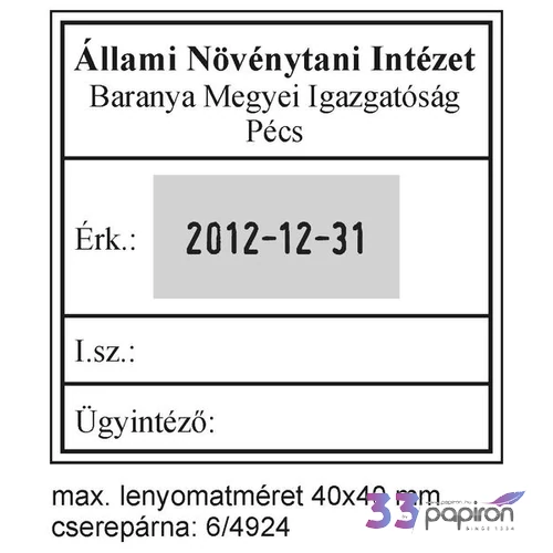 Bélyegző Trodat 4724 dátumbélyegző 40 x 40 mm, dát.: 3 mm