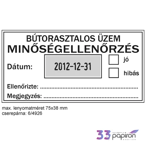 Bélyegző Trodat 4726 ISO / dátumbélyegző 75 x 38 mm dát.: 4 mm