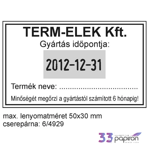 Bélyegző Trodat 4729 dátumbélyegző 50 x 30 mm, dát.: 3 mm