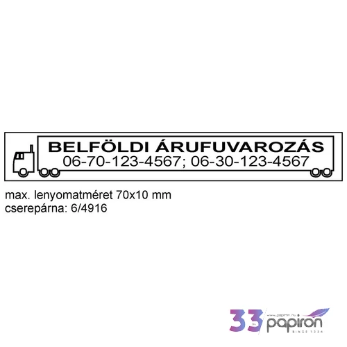 Bélyegző Trodat 4916 +6/4916 párna önfestékező bélyegző 70 x 10 mm