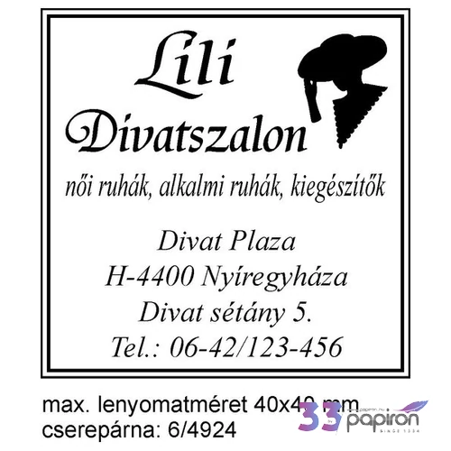 Bélyegző Trodat 4924 +6/4924 párna önfestékező bélyegző 40 x 40 mm
