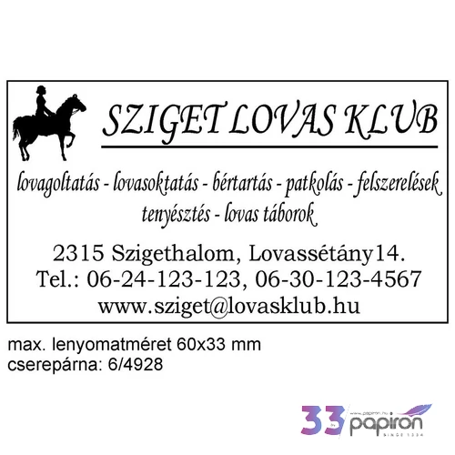 Bélyegző Trodat 4928 Printy műanyag önfestékező bélyegző 60 x 33 mm