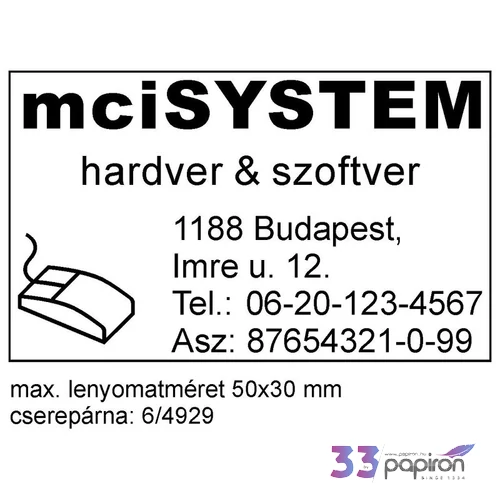 Bélyegző Trodat 4929 +6/4929 párna önfestékező bélyegző 50 x 30 mm