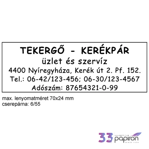 Bélyegző Trodat 5205 fém szövegbélyegző 68 x 24 mm