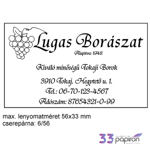 Bélyegző Trodat 5206 fém szövegbélyegző 56 x 33 mm