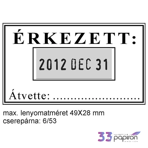 Bélyegző Trodat 5440 fém dátumbélyegző + 6/53 párna 49 x 28 mm, dát.: 4 mm