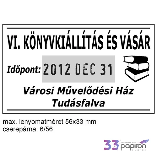 Bélyegző Trodat 5460 fém dátumbélyegző+6/56 párna 56 x 33 mm, dát.: 4 mm