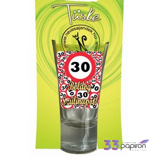 Üveg felespohár Boldog szülin 75ml Lépd át a határt 30-as